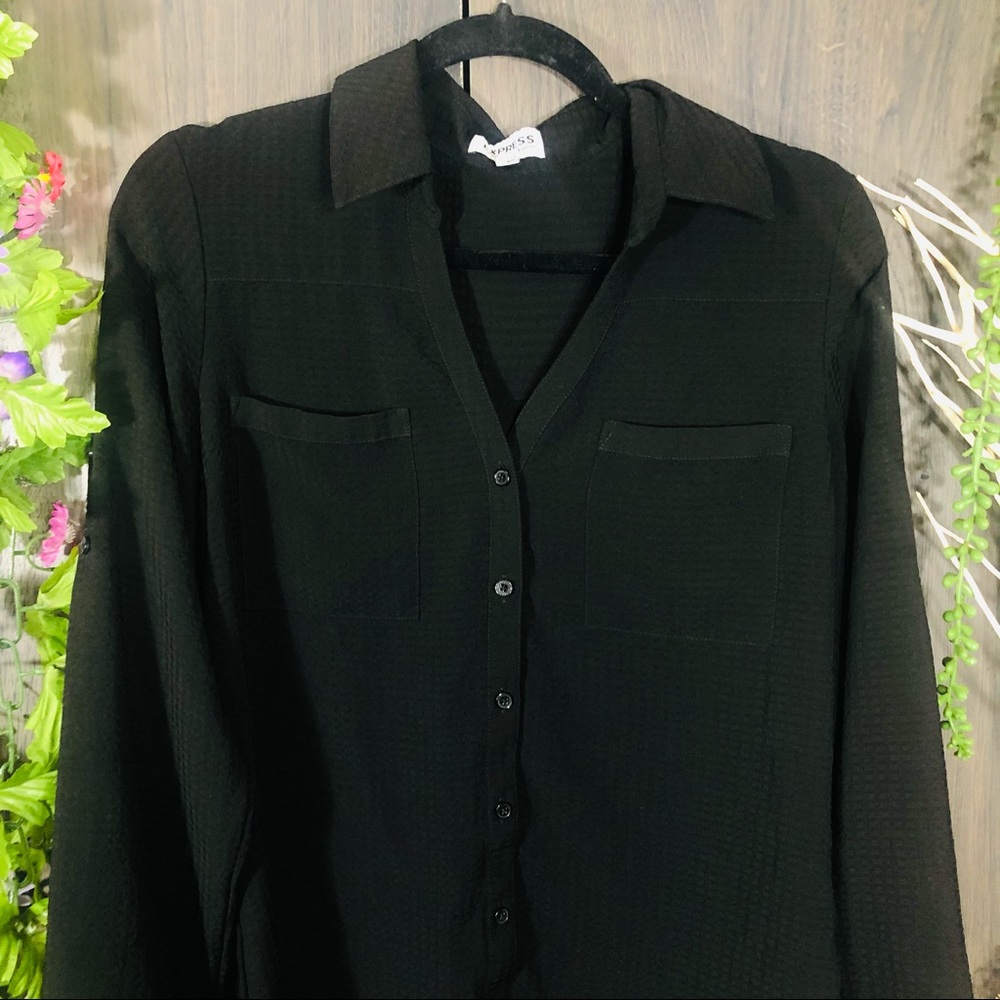 **3/$30express Button Down Collared Blouse Medium - image 6